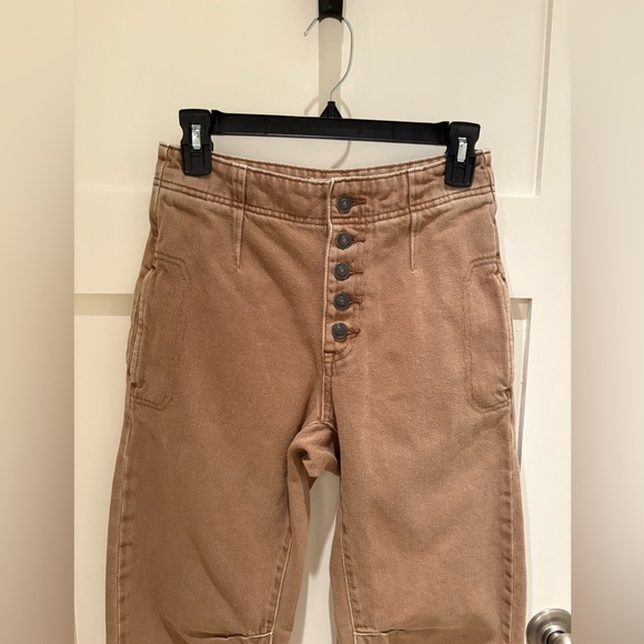 We The Free Free People Osaka Mid Rise Barrel Leg Cropped Loose Fit size 24 - Picture 5 of 8